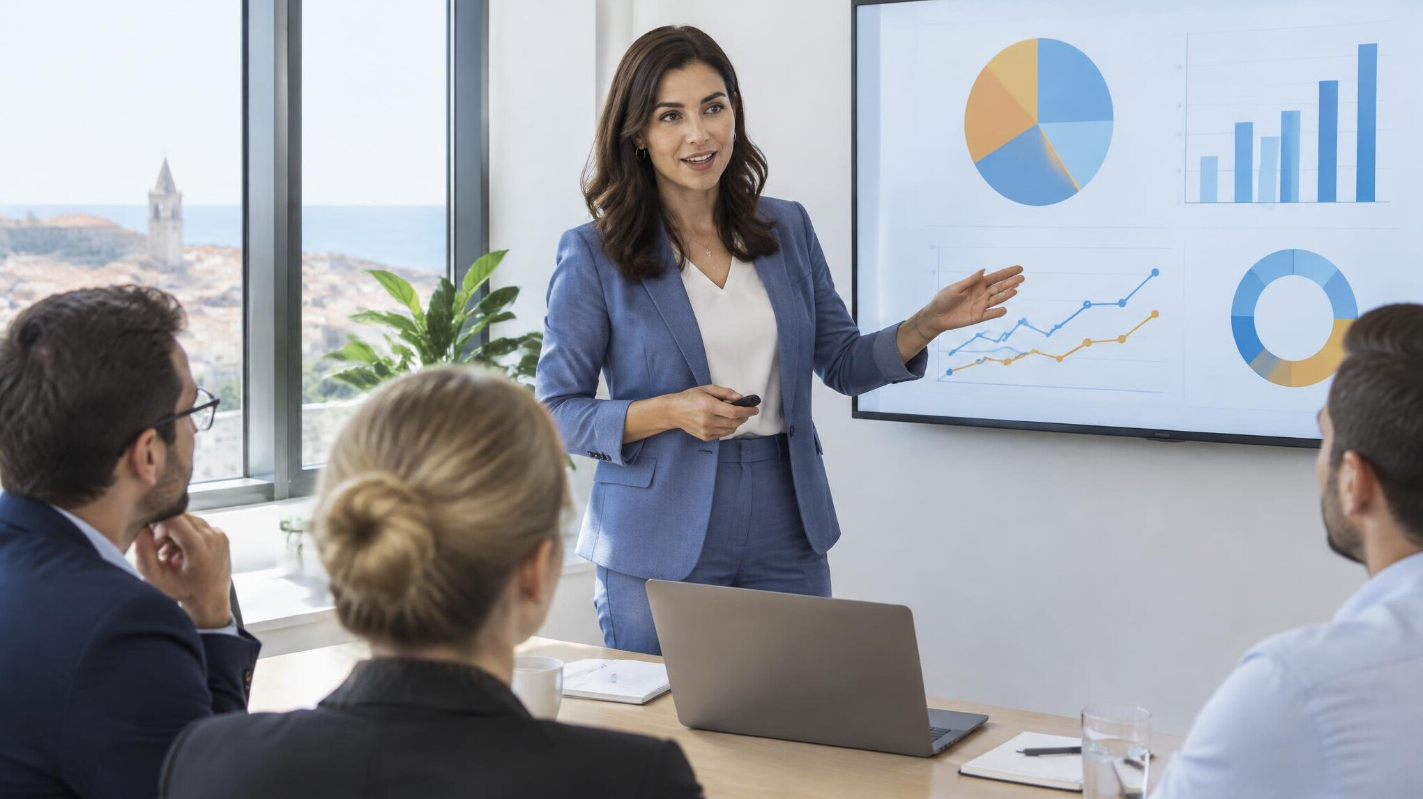 Meeting room with a presentation