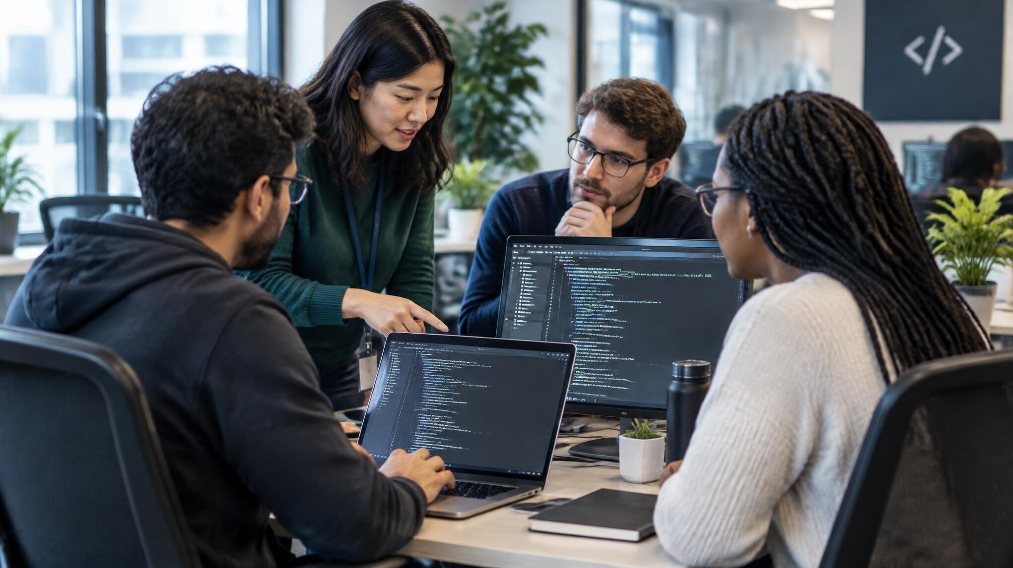 programmers collaborating in office